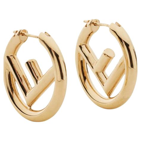 fendi hoops gold|fendi hoop earrings sale.